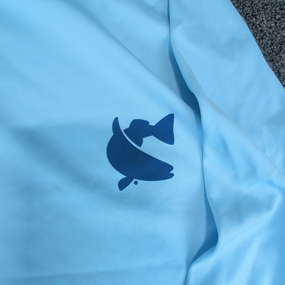 AFTCO Fishing Shirt XL Mens Lot 2 Performance Long Sleeve Sun Shirt Blue White - Picture 4 of 9